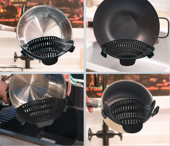 Clip Scolapasta Salva-Spazio in Silicone