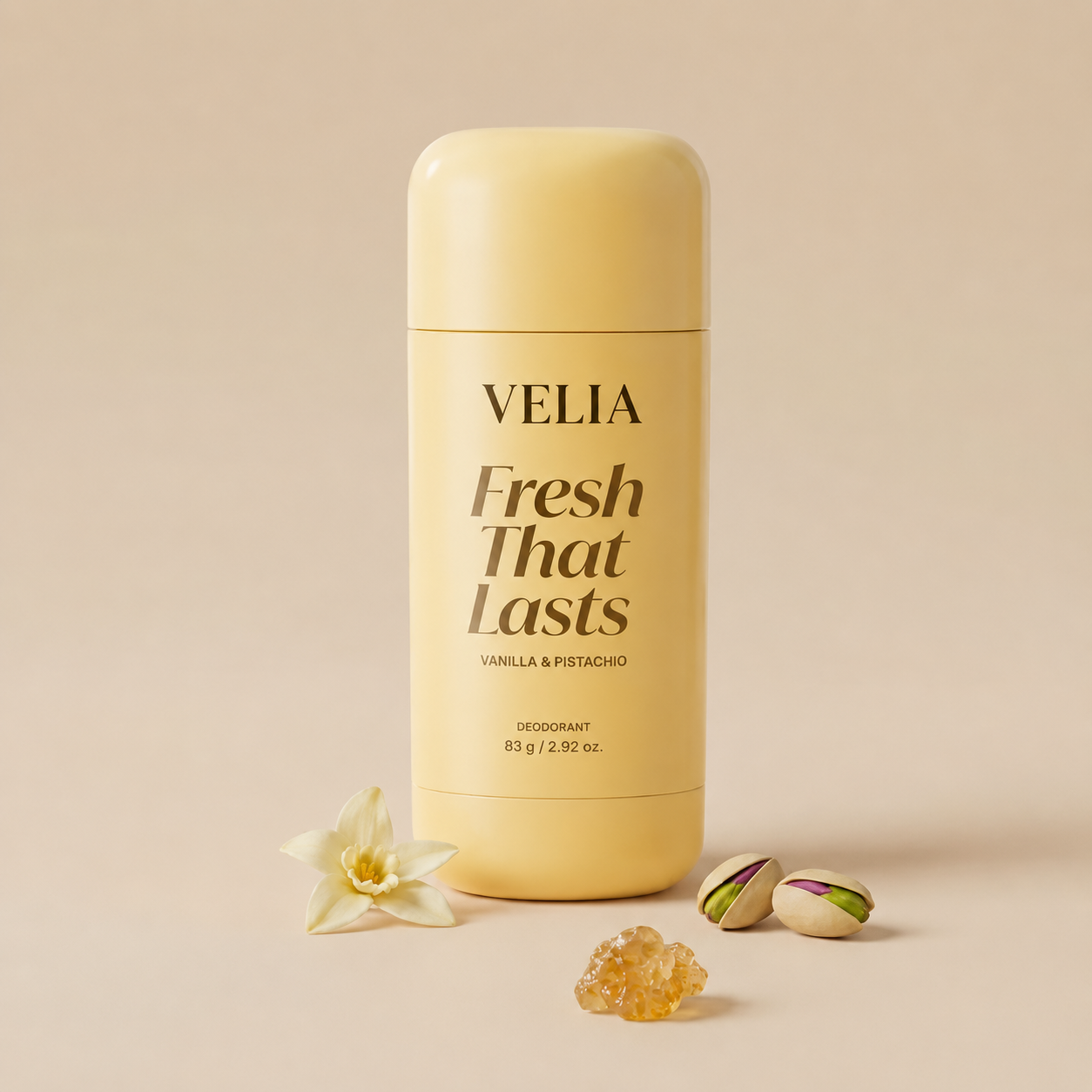 Déodorant VELIA acide kojique & curcuma — vanille & pistache